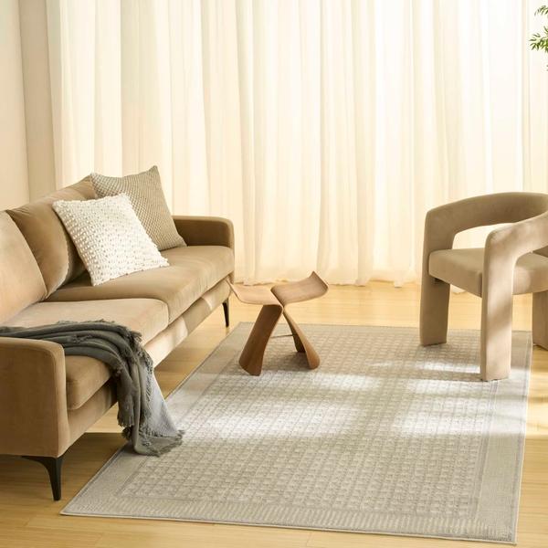 nourison Nordic Beige Indoor only Geometric Rug NRC03