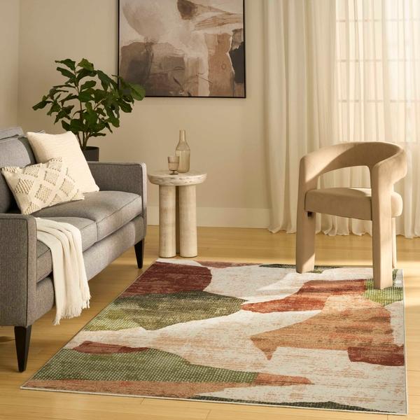 Nourison Nordic Beige Multi Indoor Only Abstract Rug NRC18