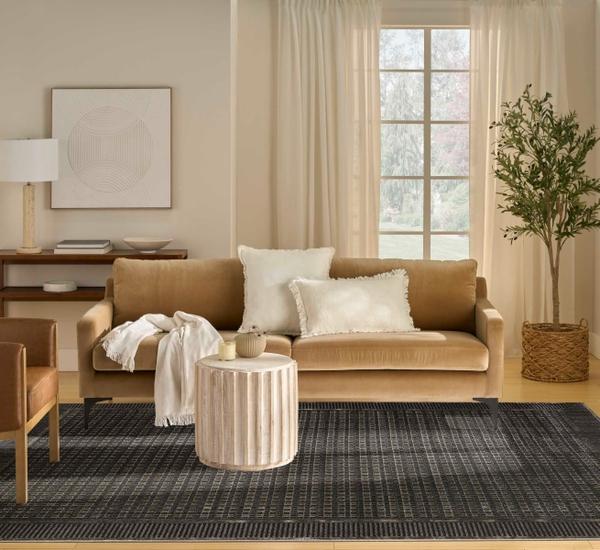 nourison Nordic Black Taupe Indoor only Geometric Rug NRC03