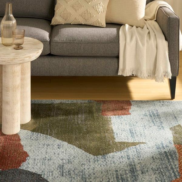 Nourison Nordic Blue Multicolor Indoor Only Abstract Rug NRC18