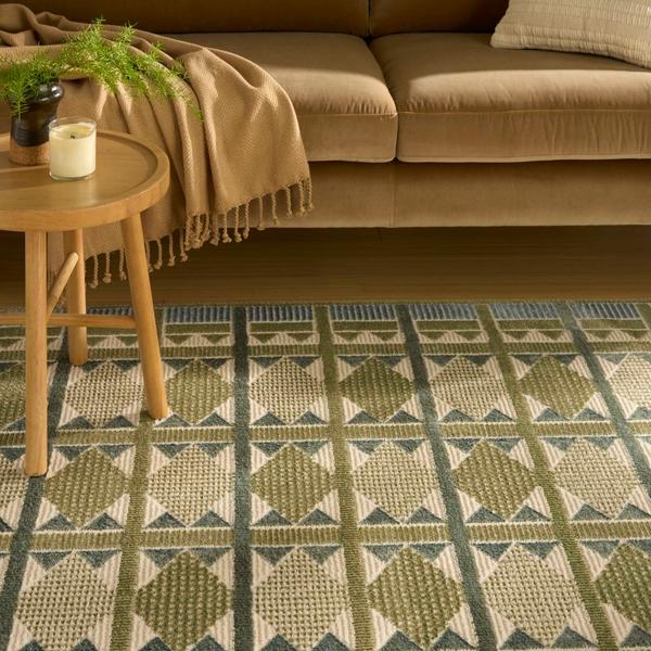 Nourison Nordic Green Blue Indoor Only Geometric Rug NRC06