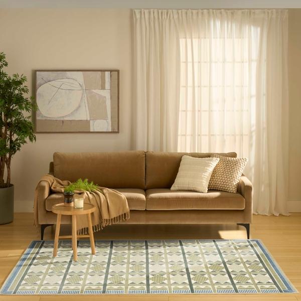Nourison Nordic Green Blue Indoor Only Geometric Rug NRC06