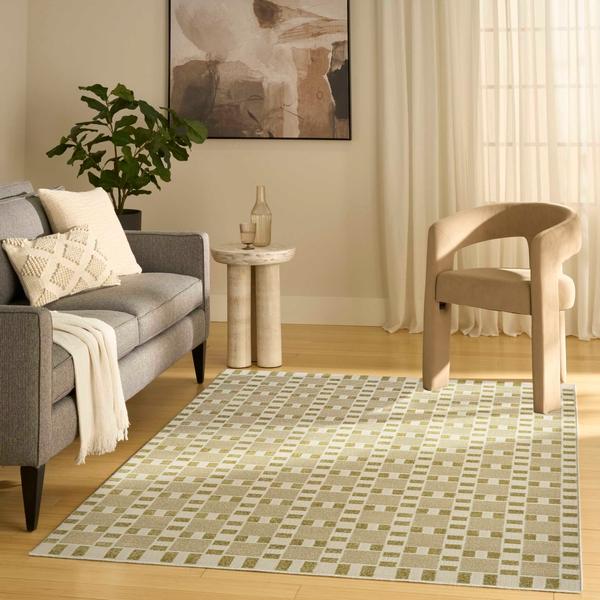 Nourison Nordic Green Indoor Only Geometric Rug NRC13