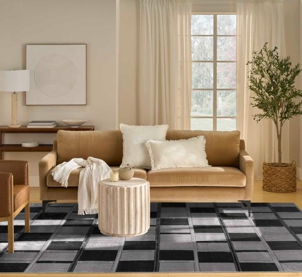 Nourison Nordic Grey Black Indoor Only Geometric Rug NRC09