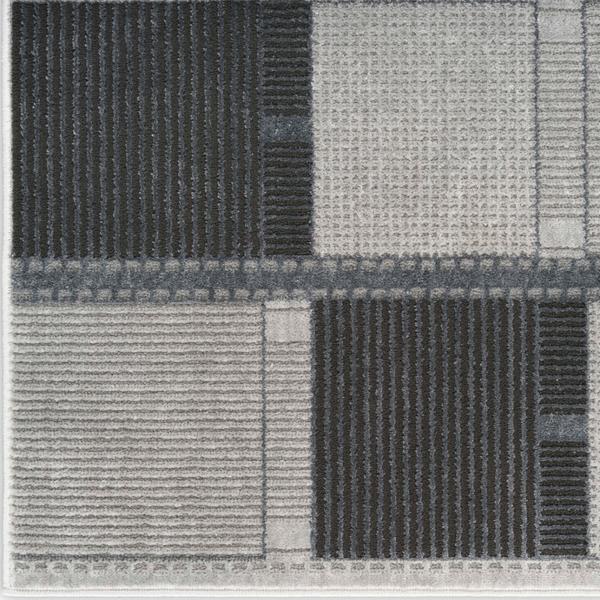 nourison Nordic Grey Black Indoor only Geometric Rug NRC09