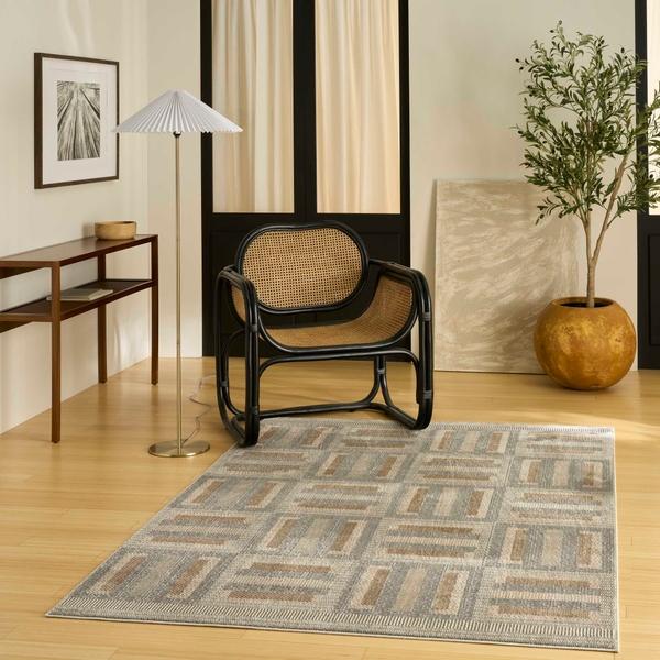 Nourison Nordic Grey Multicolor Indoor Only Abstract Rug NRC11