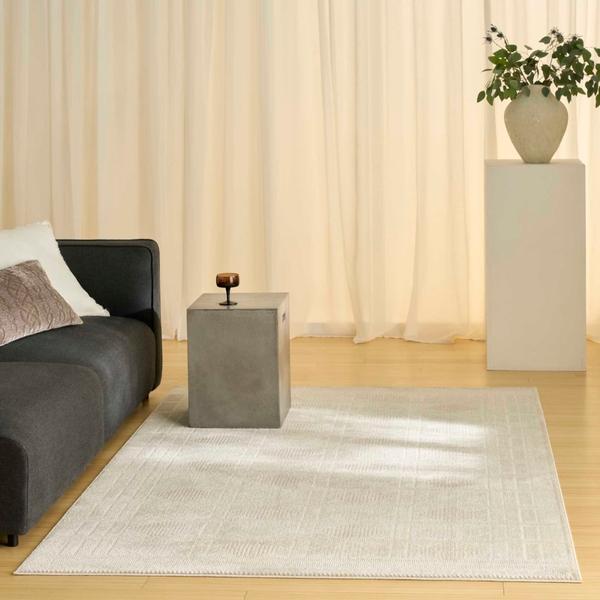 Nourison Nordic Ivory Beige Indoor Only Geometric Rug NRC06