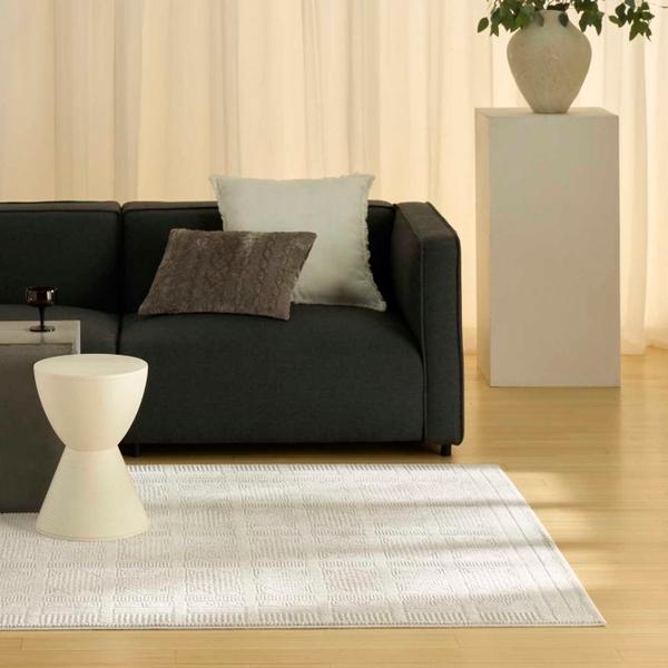 Nourison Nordic Ivory Beige Indoor Only Geometric Rug NRC06