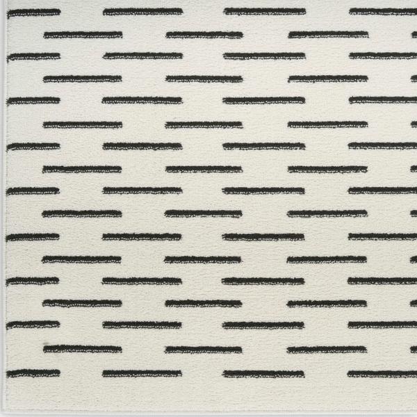 nourison Nordic Ivory Black Indoor only Abstract Rug NRC12