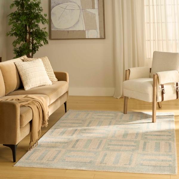 Nourison Nordic Ivory Blue Indoor Only Geometric Rug NRC11