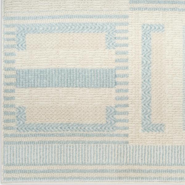 nourison Nordic Ivory Blue Indoor only Geometric Rug NRC11