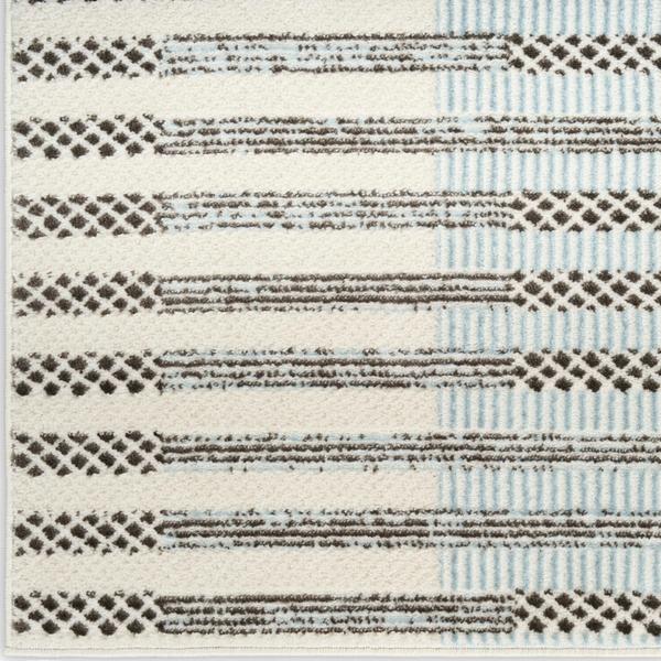 nourison Nordic Ivory Blue Indoor only Geometric Rug NRC15