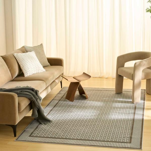 Nourison Nordic Ivory Grey Indoor Only Geometric Rug NRC03
