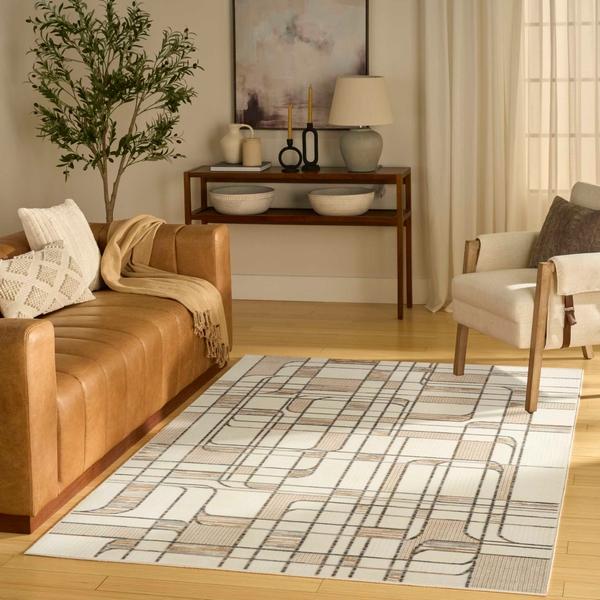 Nourison Nordic Ivory Multicolor Indoor Only Abstract Rug NRC17