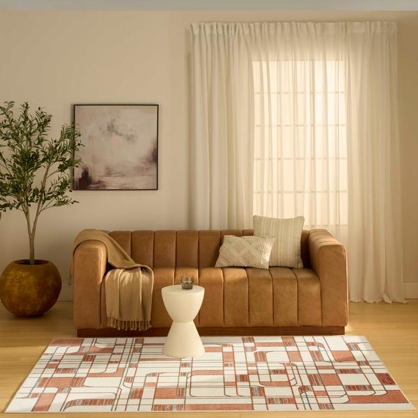 Nourison Nordic Ivory Rust Indoor Only Abstract Rug NRC17