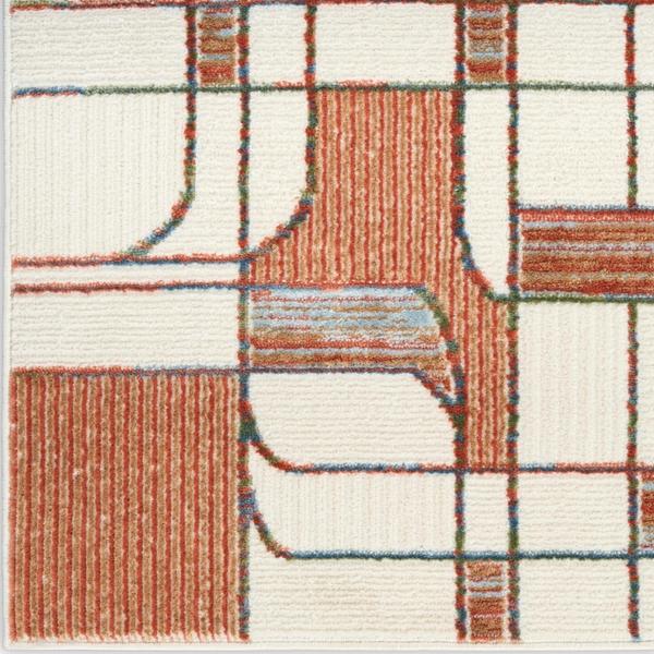 nourison Nordic Ivory Rust Indoor only Abstract Rug NRC17