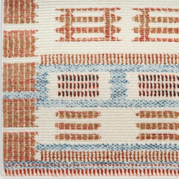 nourison Nordic Ivory Rust Indoor only Geometric Rug NRC16