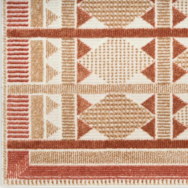 nourison Nordic Rust Indoor only Geometric Rug NRC06