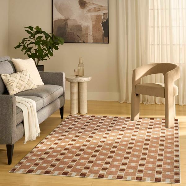 Nourison Nordic Rust Indoor Only Geometric Rug NRC14