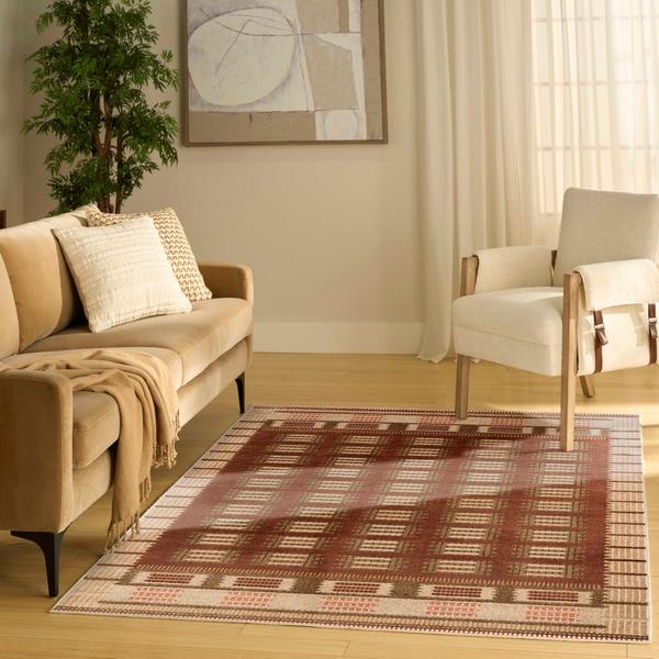 Nourison Nordic Rust Indoor Only Geometric Rug NRC16