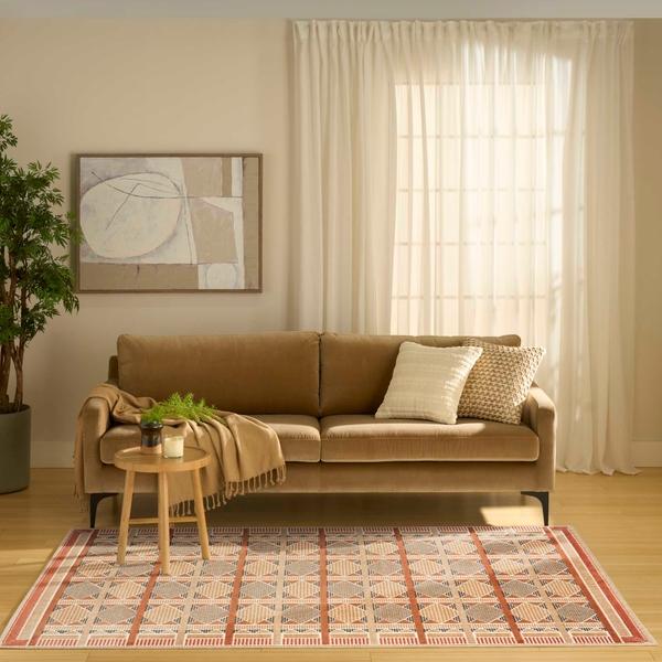 Nourison Nordic Rust Multicolor Indoor Only Geometric Rug NRC06