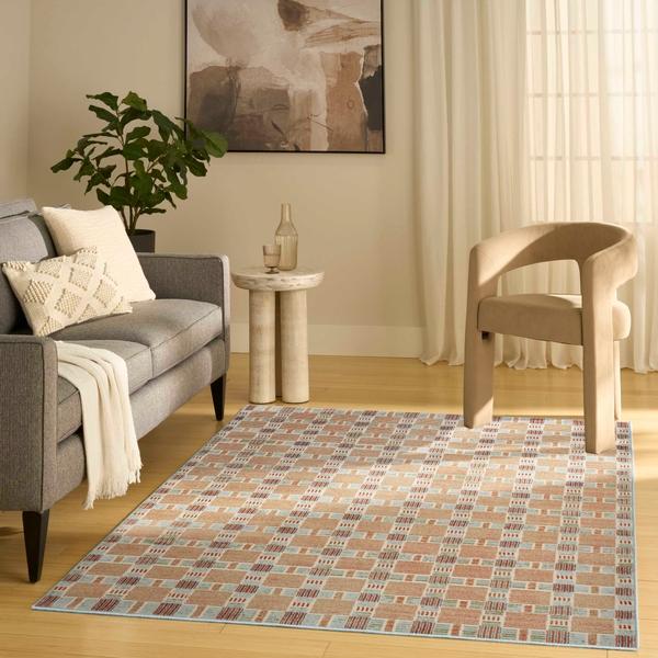 Nourison Nordic Rust Multicolor Indoor Only Geometric Rug NRC14