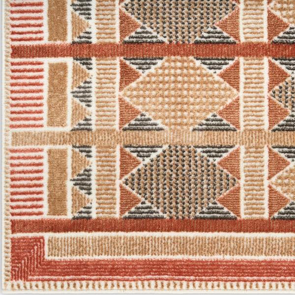 nourison Nordic Rust Multicolor Indoor only Geometric Rug NRC06