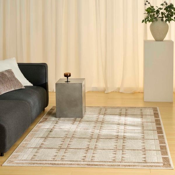 Nourison Nordic Taupe Indoor Only Geometric Rug NRC06