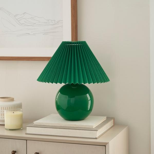 Nourison 13" WDL07 Green Ceramic Accent Lamp