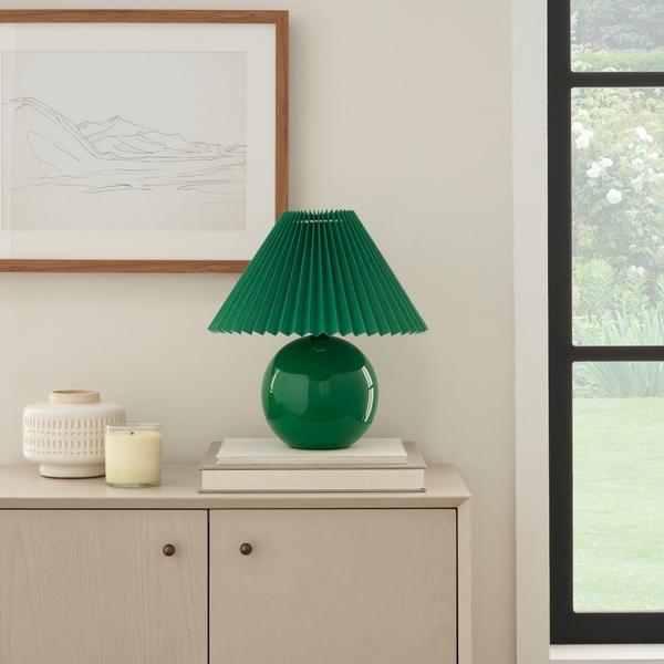 nourison 13" WDL07 Green Ceramic Accent Lamp
