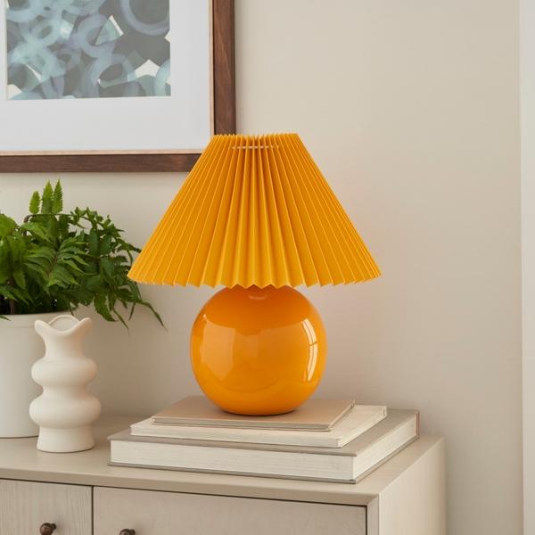 Nourison 13" WDL07 Orange Ceramic Accent Lamp
