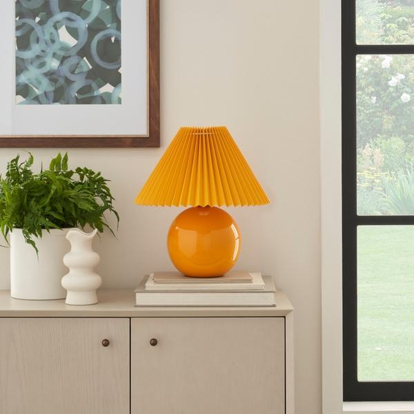 nourison 13" WDL07 Orange Ceramic Accent Lamp