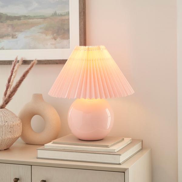 Nourison 13" WDL07 Pink Ceramic Accent Lamp