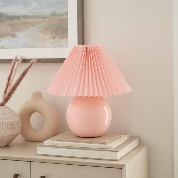 Nourison 13" WDL07 Pink Ceramic Accent Lamp