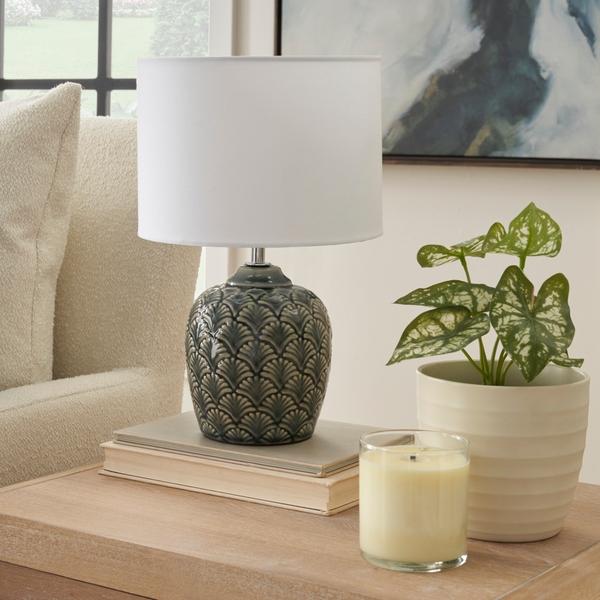 Nourison 13" WDL09 Grey Ceramic Accent Lamp