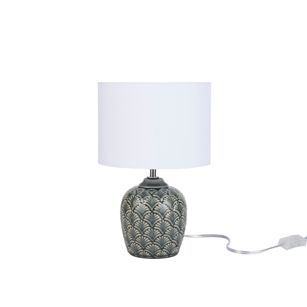 Nourison 13" WDL09 Grey Ceramic Accent Lamp