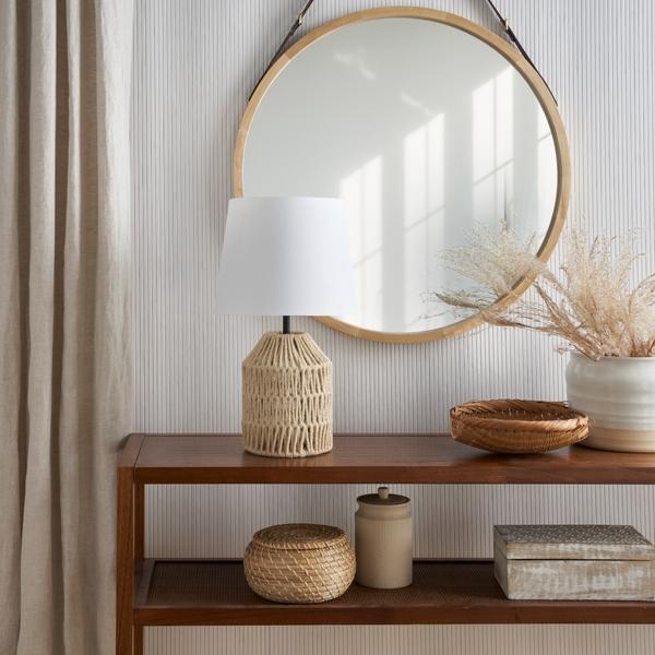 Nourison 17" SRT07 Tan Jute Accent Lamp