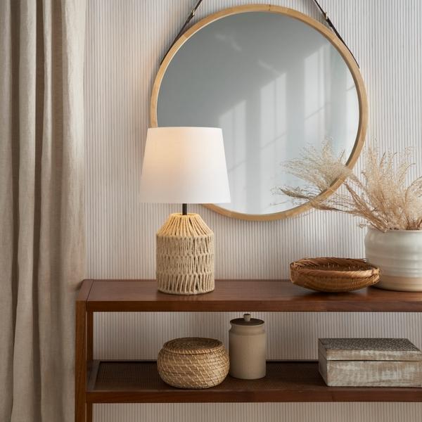 Nourison 17" SRT07 Tan Jute Accent Lamp