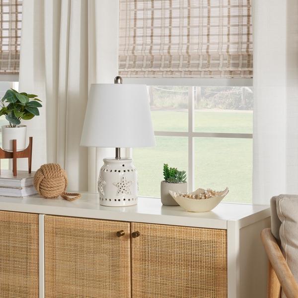 nourison 18" BIT15 White Ceramic Accent Lamp