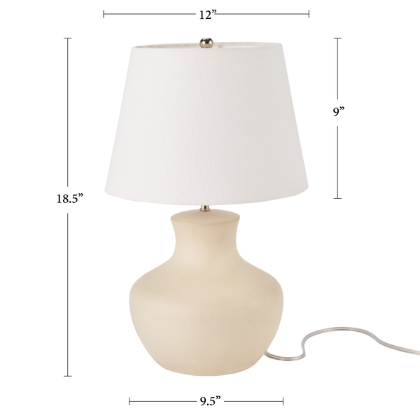 Nourison 18" IET06 Cream Ceramic Table Lamp