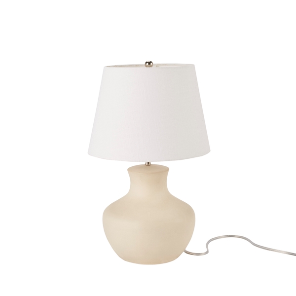 nourison 18" IET06 Cream Ceramic Table Lamp