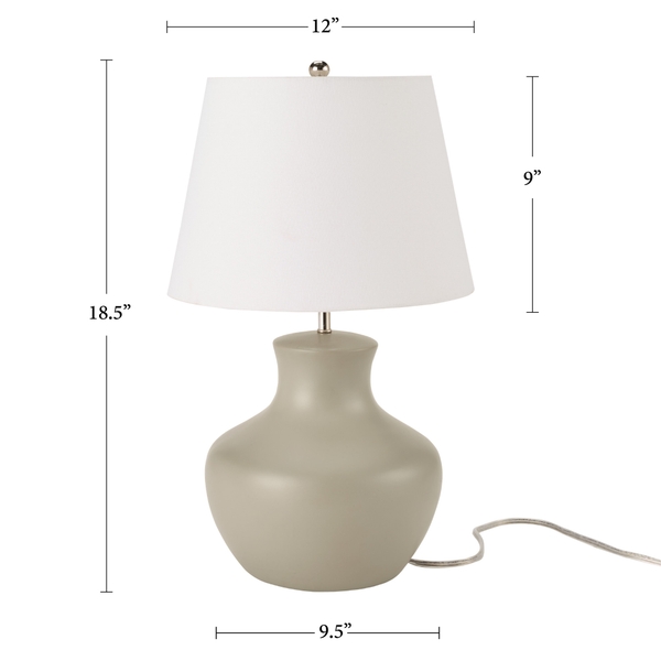 Nourison 18" IET06 Grey Ceramic Table Lamp
