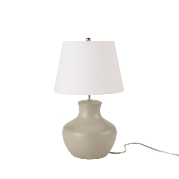 nourison 18" IET06 Grey Ceramic Table Lamp