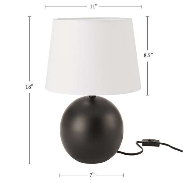 Nourison 18" SRT05 Black Metal Table Lamp