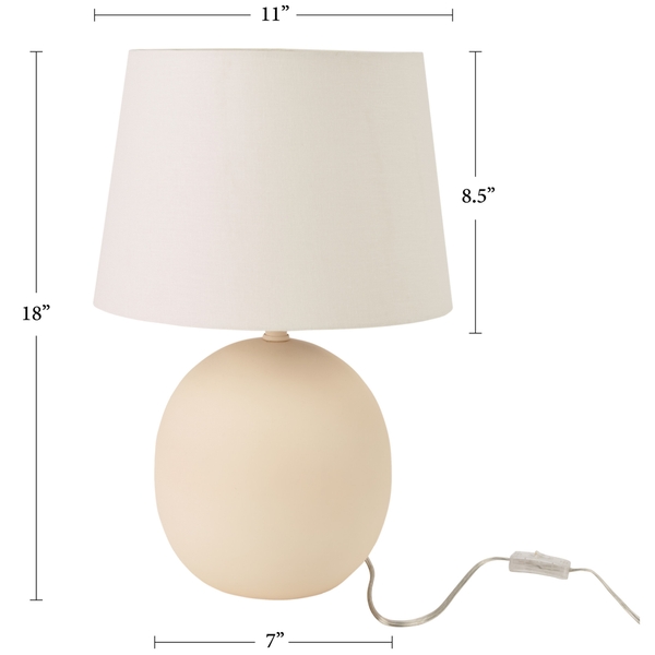 Nourison 18" SRT05 Ivory Metal Table Lamp