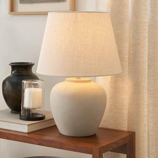 Nourison 20" WDL08 White Ceramic Table Lamp
