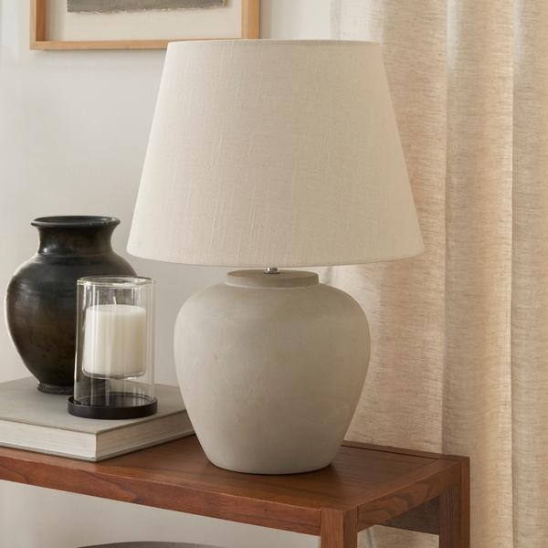 Nourison 20" WDL08 White Ceramic Table Lamp