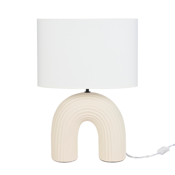Nourison 21" WDL02 Cream Ceramic Table Lamp
