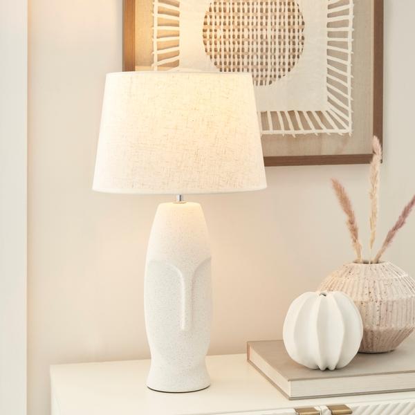 Nourison 21" WDL05 Cream Ceramic Table Lamp