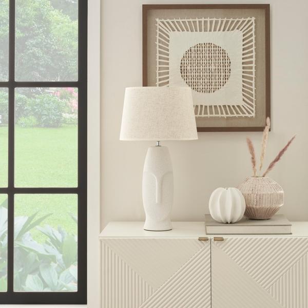 nourison 21" WDL05 Cream Ceramic Table Lamp